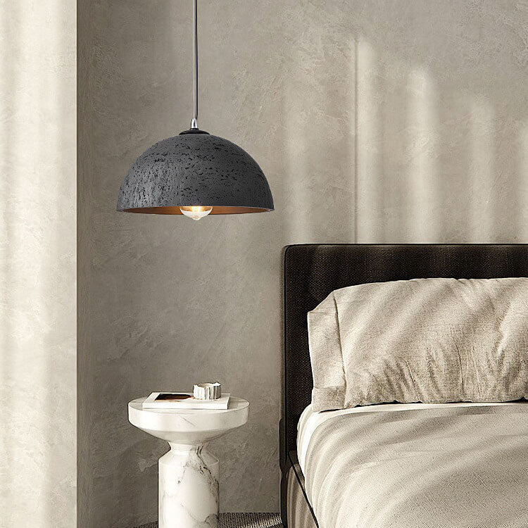 Minimalist Resin Round Dome Hand Sculpted 1-Light Pendant Light