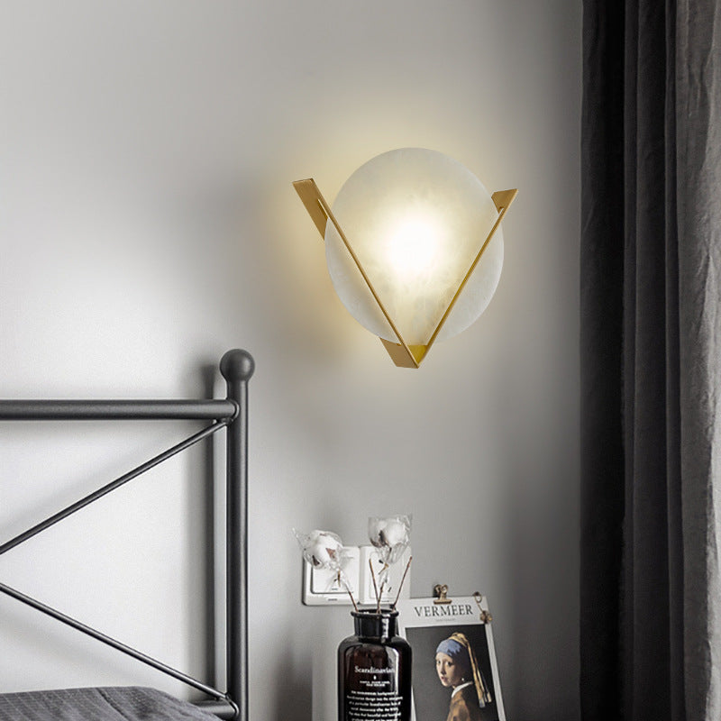 مصباح حائط LED دائري الشكل على شكل حرف V فاخر معاصر للممر 