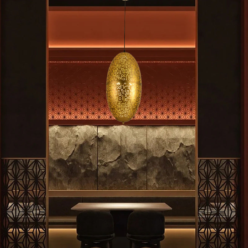 Contemporary Retro Iron Elliptical 3-Light Pendant Light For Dining Room