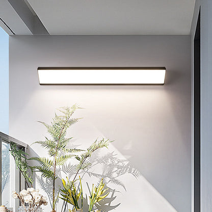 Contemporary Industrial Waterproof Aluminum Rectangular Frame Acrylic LED Wall Sconce Lamp For Outdoor Patio