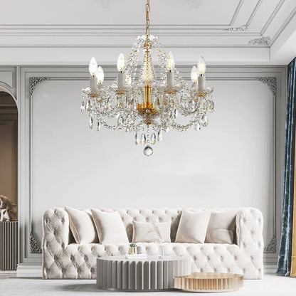 Modern European Style Crystal Pendant 8-Light Chandelier