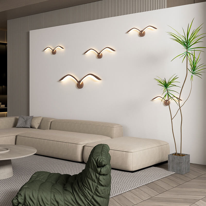 مصباح حائط LED من الأكريليك بتصميم طائر النورس بتصميم بسيط إسكندنافي 
