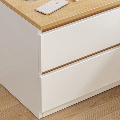 Modern Minimalist Rectangular Density Panel Nightstand 2/3 Drawer For Bedroom