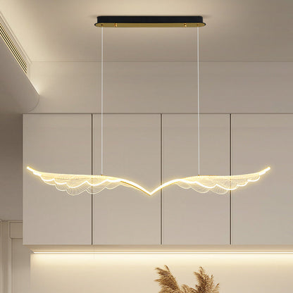 ثريا جزيرة LED مصنوعة من الألومنيوم والأكريليك بتصميم معاصر إبداعي لغرفة الطعام 