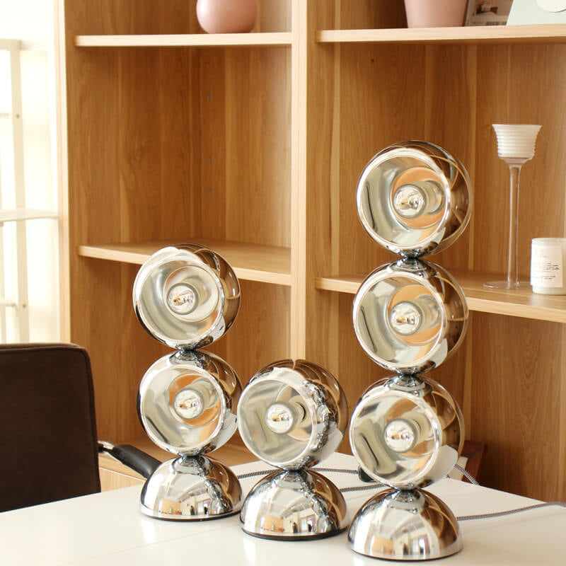 Nordic Minimalist Chrome Metal Orb 1/2/3 Light Table Lamp