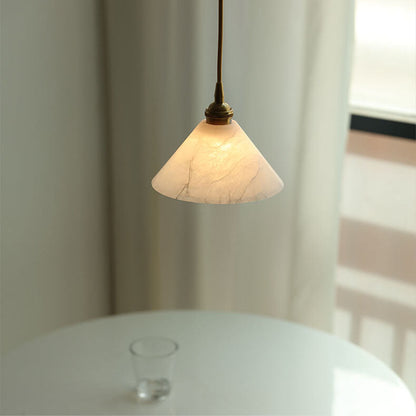 Modern Light Luxury Triangle Cone Lucite Copper 1-Light Pendant Light
