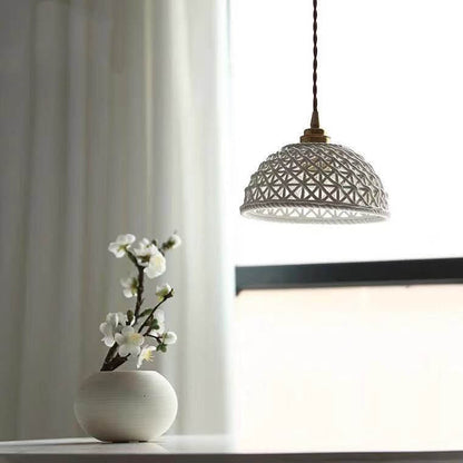Vintage Ceramic Lattice Design 1 - Light Pendant Light