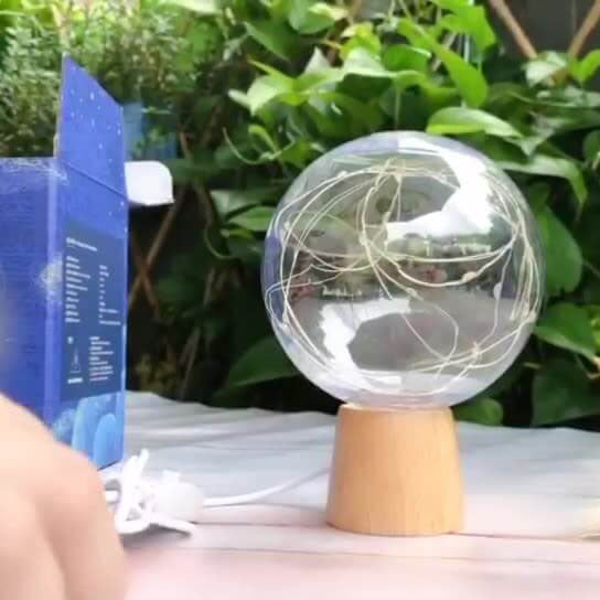 Modern Plastic Lampshade Starry Night Light LED Table Lamp