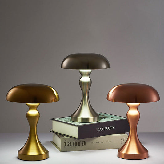 Modern Art Deco Mushroom Acrylic Iron LED Table Lamp For Bedroom