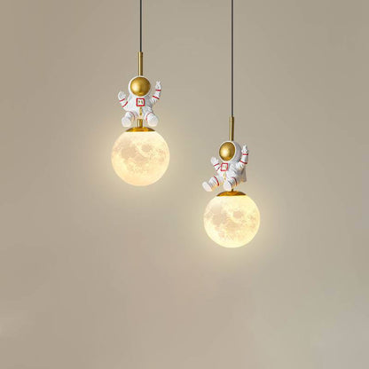 Nordic Minimalist Children's Astronaut 1-Light Pendant Light