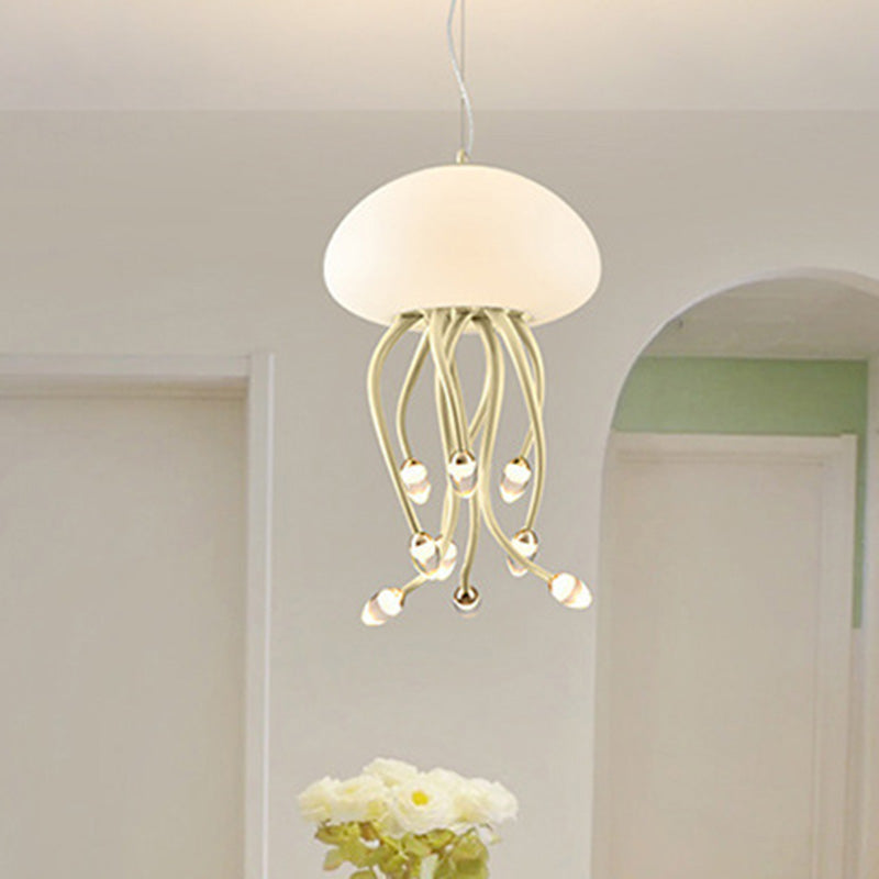 ثريات LED حديدية أكريليكية معاصرة على شكل قنديل البحر لغرفة النوم 