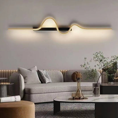 مصباح حائط LED من الألومنيوم بتصميم موجة طويلة عصري وبسيط لغرفة المعيشة