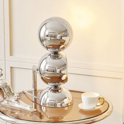 Nordic Minimalist Chrome Metal Orb 1/2/3 Light Table Lamp