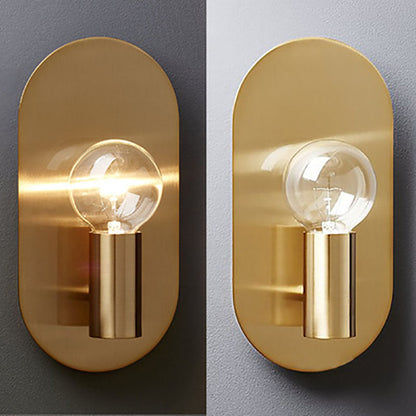Contemporary Nordic Brass Oval Ball 1-Light Wall Sconce Lamp For Bedroom