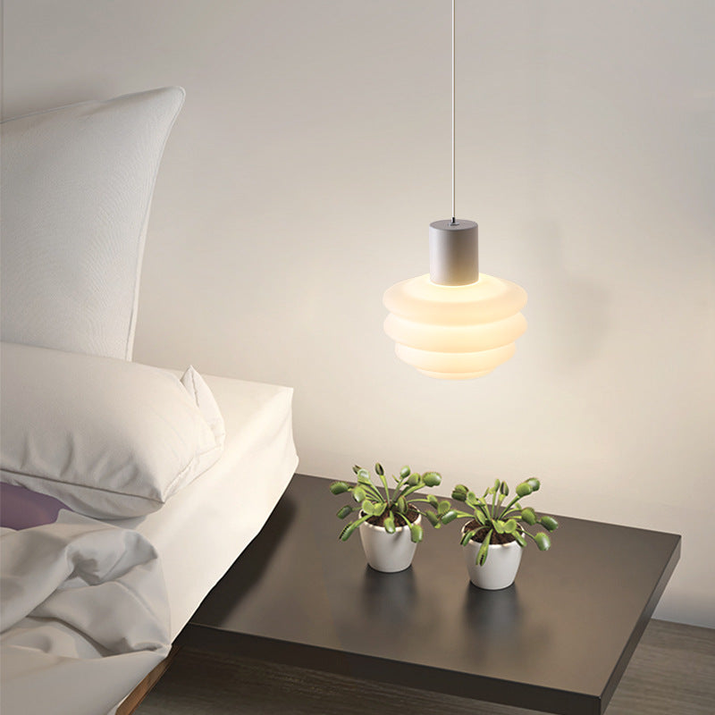 Contemporary Scandinavian Multi Tier Round Iron Rolled Plastic LED Pendant Light For Bedroom