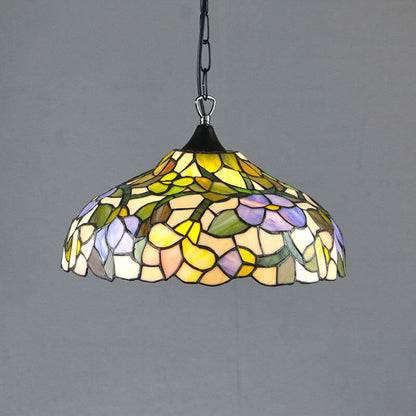 Tiffany Vintage Glass Shade 1-Light Pendant Light