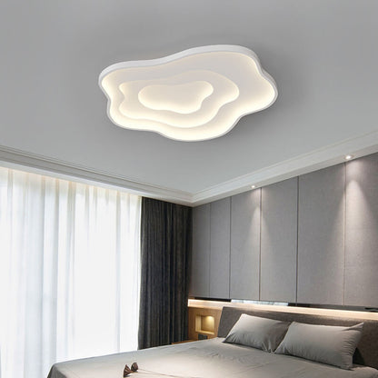 Modern Creative Solid Color Cloud Shape LED Iron Aluminum Acrylic Flush Mount Light