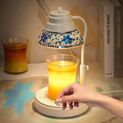 Contemporary Scandinavian Disc Cylinder Iron Plastic Crystal 1-Light Aromatherapy Melting Wax Table Lamp For Bedroom