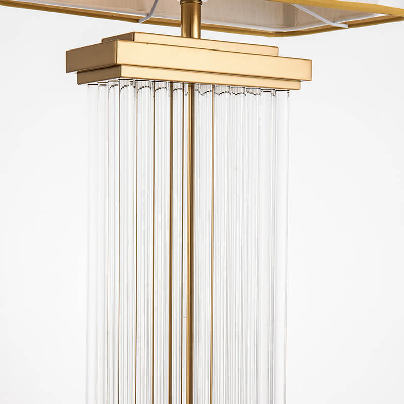 Modern Chinese Square Hardware 1-Light Table Lamp