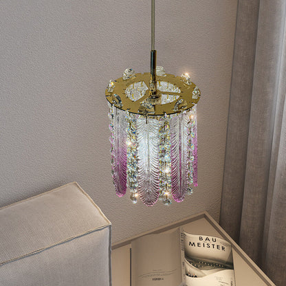 Modern Creative Crystal Cylinder 1-Light Pendant Light For Living Room