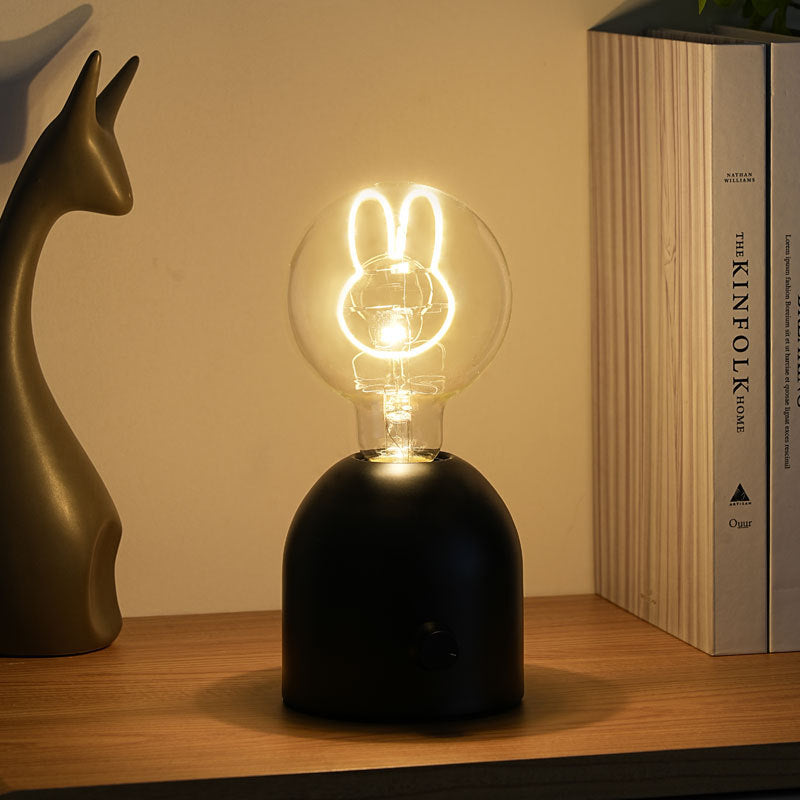 Modern Art Deco Round Glass Wood LED Table Lamp For Bedroom
