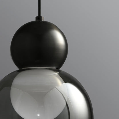 Contemporary Nordic Round Orb Cylinder Copper Glass 1-Light Pendant Light For Living Room