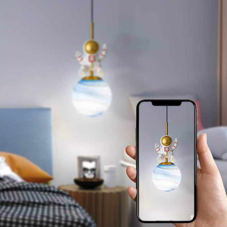 Nordic Minimalist Children's Astronaut 1-Light Pendant Light