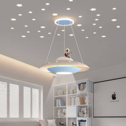 Modern Creative Flying Saucer Space Astronaut Children LED Chandelier