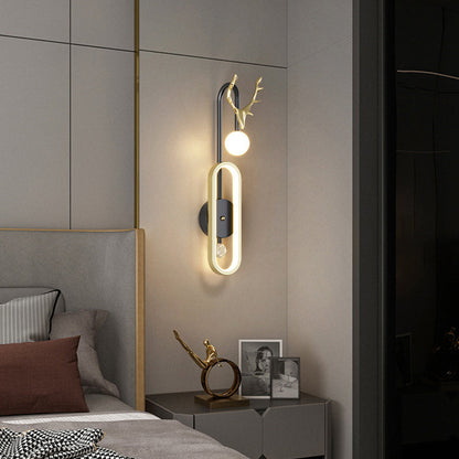 مصباح حائط LED دائري فاخر من Nordic Light بتصميم قرون الغزال 
