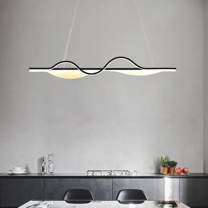 Nordic Minimalist Curved Line Long Island Light LED Chandelier