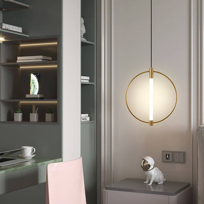Nordic Modern Ring Wrought Iron Acrylic LED Pendant