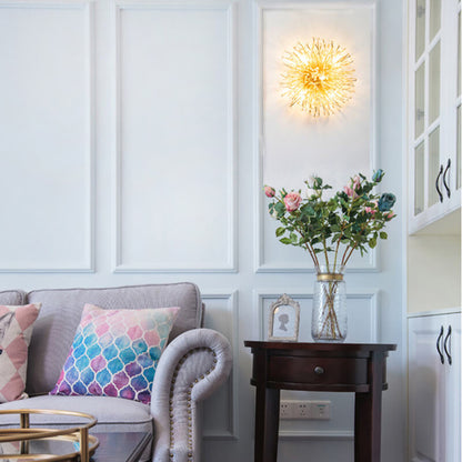 Modern Luxury Crystal Dandelion Aluminum 4-Light Wall Sconce Lamp