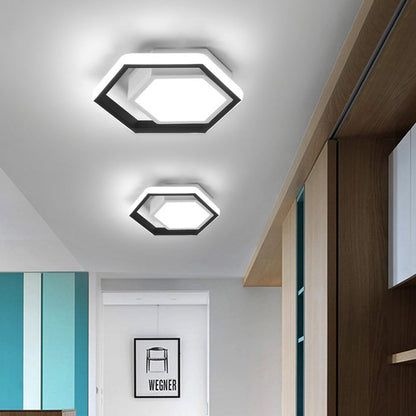 مصباح سقف LED بتصميم هندسي سداسي الشكل بتصميم حديث وبسيط 