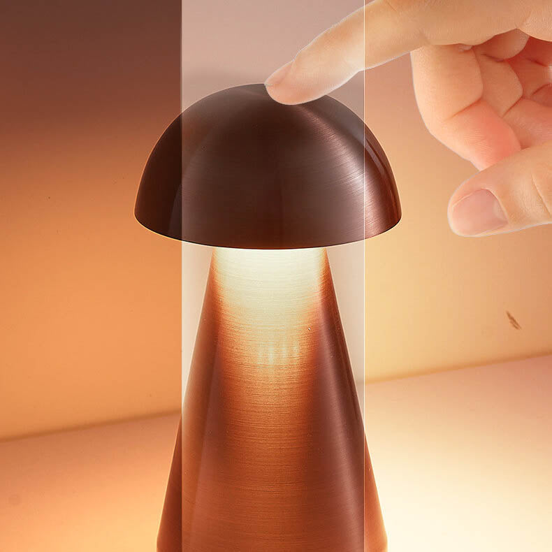 Modern Light Luxury Creative Wrought Iron Mushrooms USB LED Table Lamp