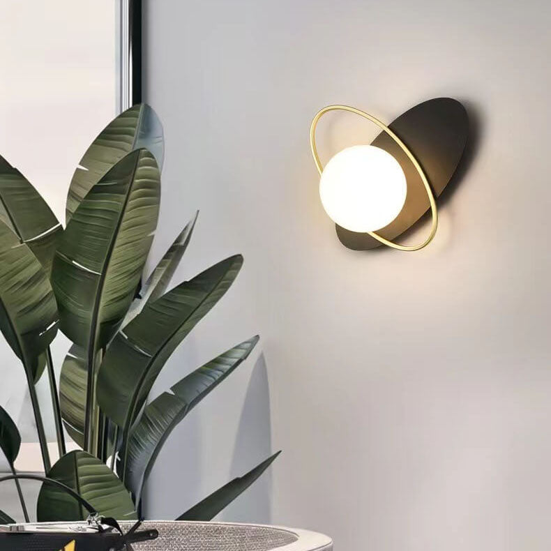 Nordic Minimalist Ring Glass Ball 1-Light Wall Sconce Lamp