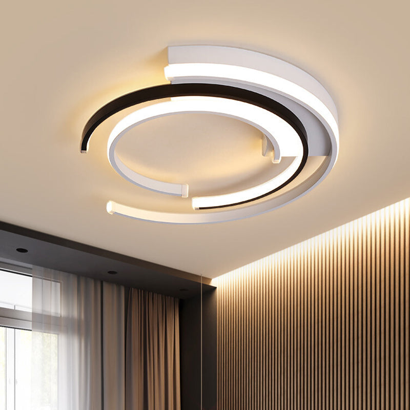 Contemporary Scandinavian Round Iron Aluminum LED Flush Mount Ceiling Light For Living Room