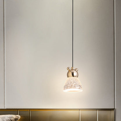 Modern Minimalist Diamond Round Trapezoid Aluminum Crystal LED Pendant Light For Bedroom