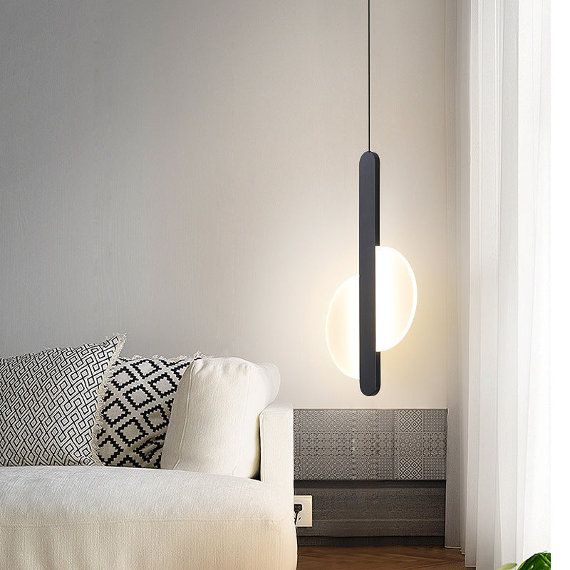 مصباح LED دائري نصف دائري من الأكريليك بتصميم بسيط وعصري، مناسب لجانب السرير 