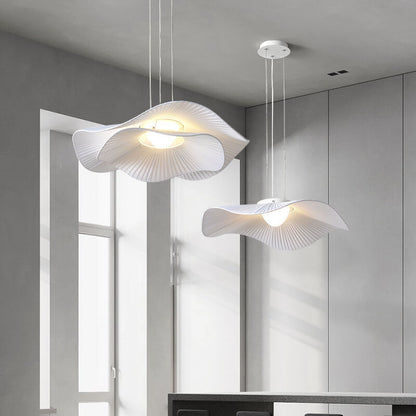 مصباح LED شبه مدمج بتصميم ورقة اللوتس القماشية الإبداعية الحديثة 