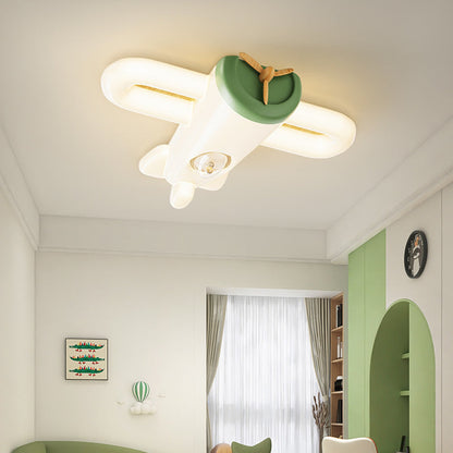 Modern Simplicity Kids Iron PE Plane LED Flush Mount Ceiling Light For Bedroom