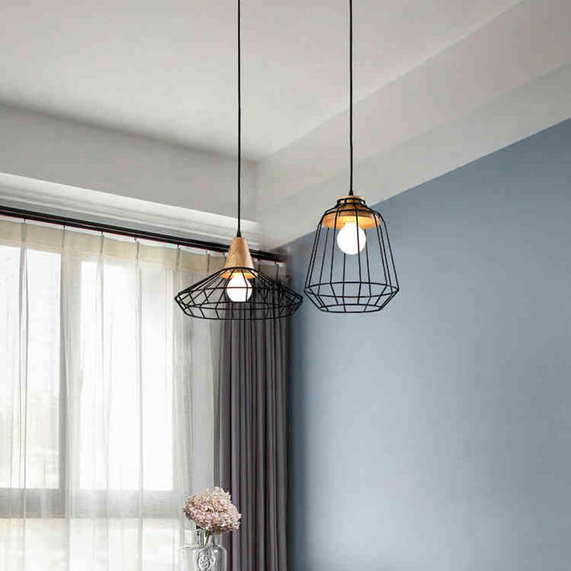 Scandinavian Minimalist Willow Iron 1-Light Pendant Light