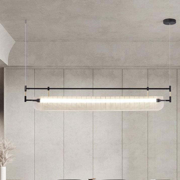 Modern Luxury Acrylic Iron Long Strip LED Island Light Pendant Light For Dining Room
