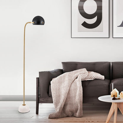 Modern Minimalist Spherical Metal Marble Adjustable Angle 1-Light Standing Floor Lamp