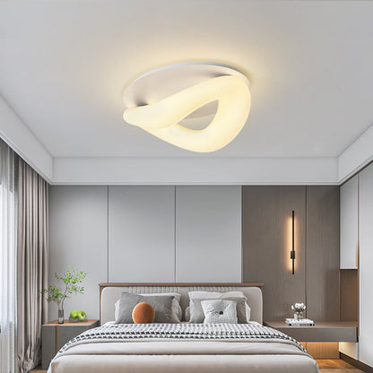 مصباح سقف LED بتصميم عصري بسيط من البولي إيثيلين المموج ذو حلقة مثبتة في السقف لغرفة النوم
