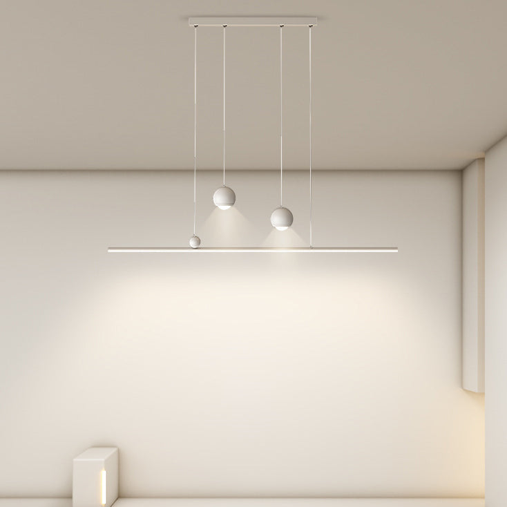 ثريا جزيرة LED مصنوعة من الحديد والألومنيوم والأكريليك بتصميم عصري بسيط لغرفة الطعام 