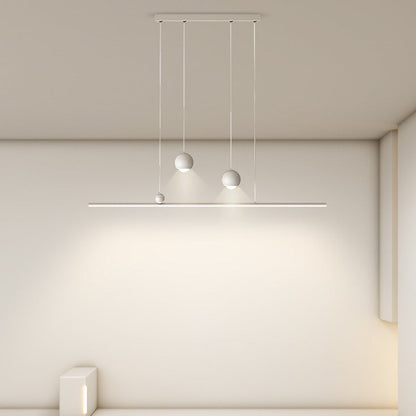 ثريا جزيرة LED مصنوعة من الحديد والألومنيوم والأكريليك بتصميم عصري بسيط لغرفة الطعام 