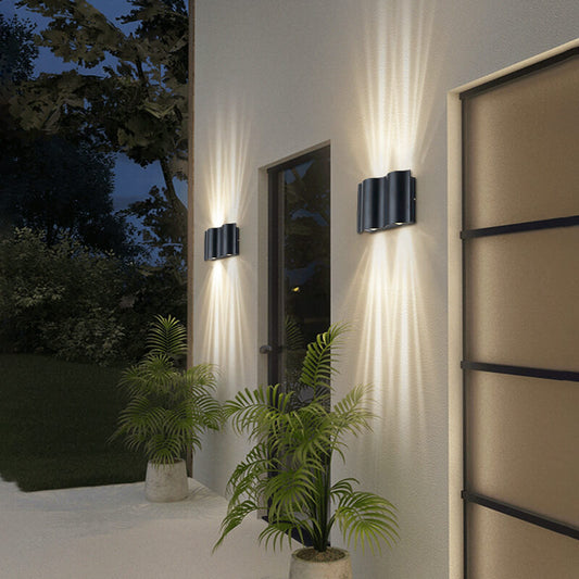 Modern Wave Aluminum Waterproof LED Outdoor Wall Sconce Lamp