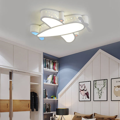 Cartoon Creative Luminous Aircraft Design LED Flush Mount Ceiling Light