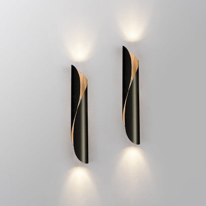 Contemporary Nordic Strip Spiral Iron 2-Light Wall Sconce Lamp For Hallway