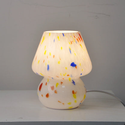 Modern Creative Watercolor Mushroom Glass 1-Light Table Lamp